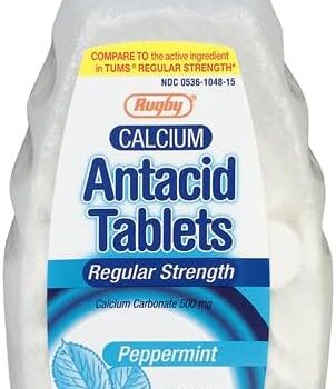 Rugby Calcium Carbonate 500mg Antacid 150 Tabs