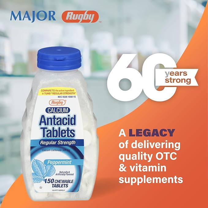 Rugby Calcium Carbonate 500mg Antacid 150 Tabs - Image 2