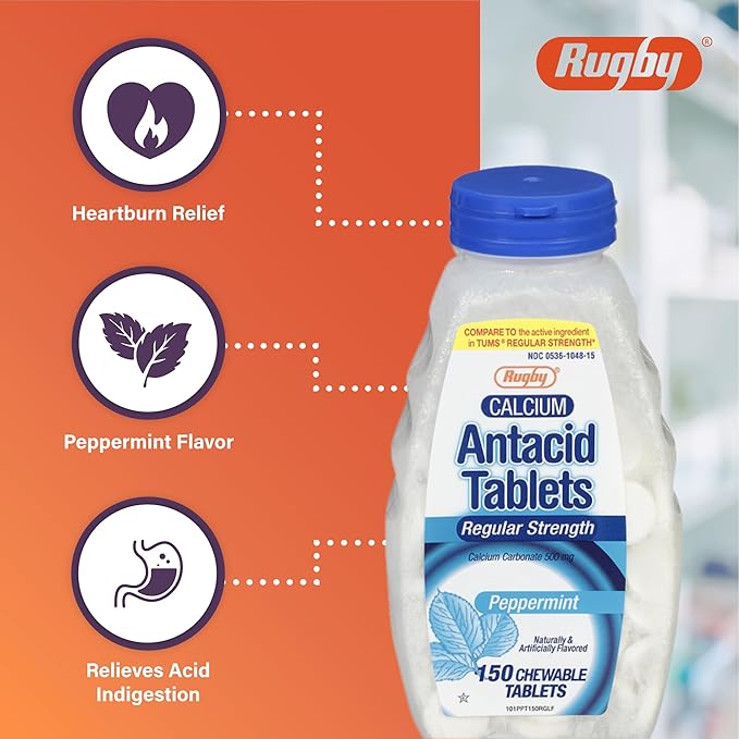 Rugby Calcium Carbonate 500mg Antacid 150 Tabs - Image 3