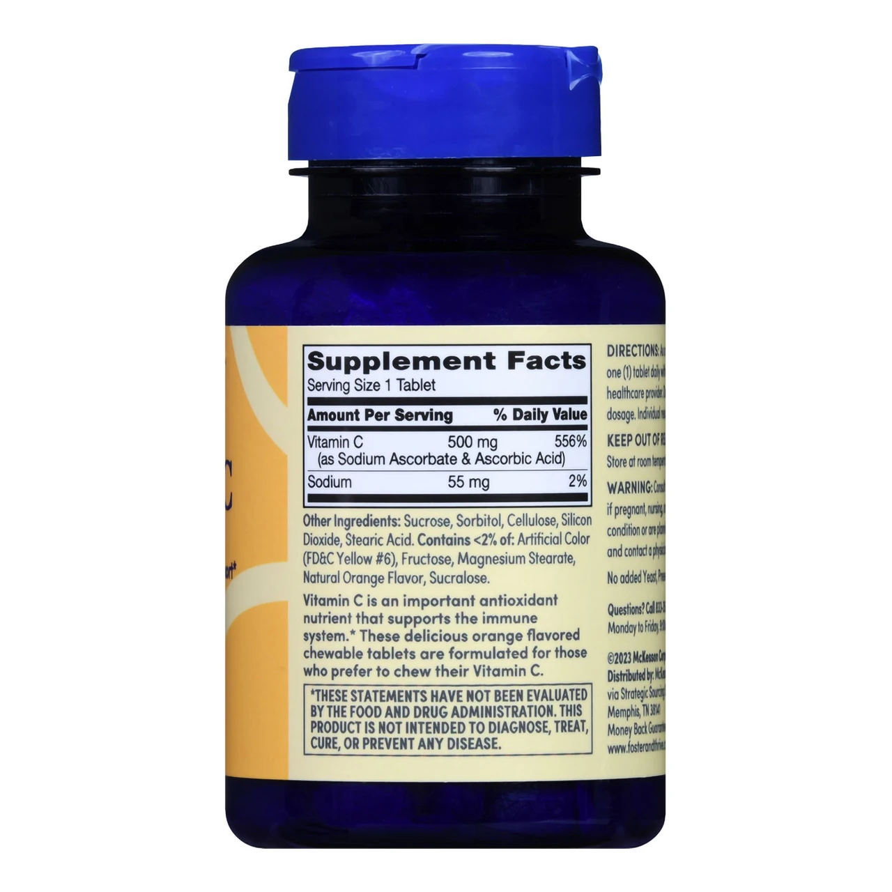 Foster & Thrive Vitamin C 500 mg Tablets Natural Orange - Image 2