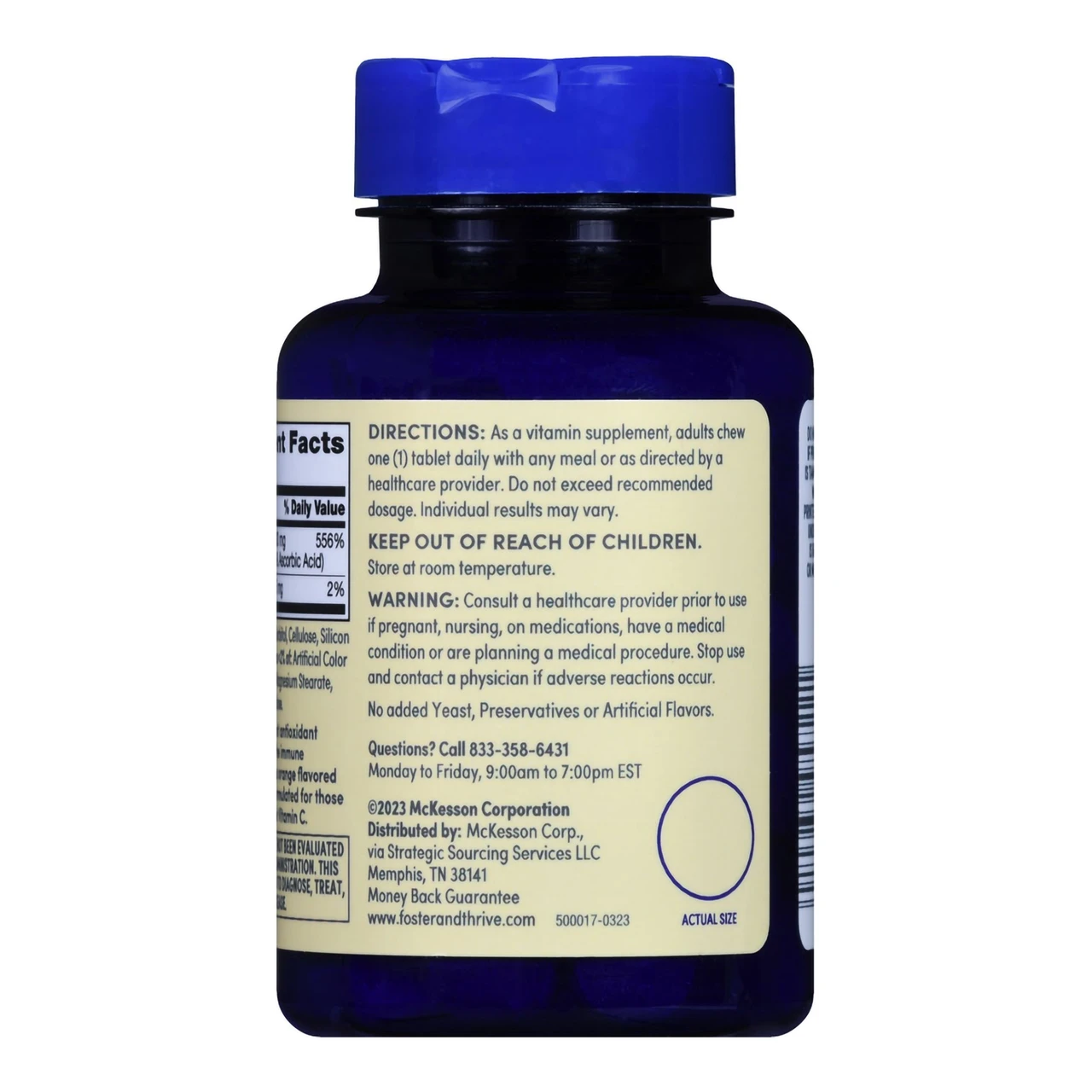 Foster & Thrive Vitamin C 500 mg Tablets Natural Orange - Image 3